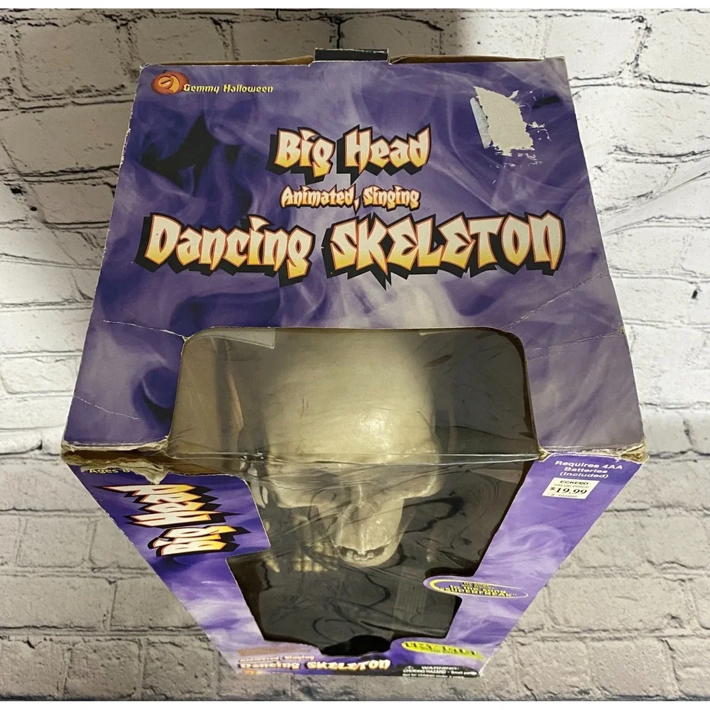 Vintage‎ *Video* Rare 2001 Gemmy Big Head Dancing Skeleton Super Freak Halloween